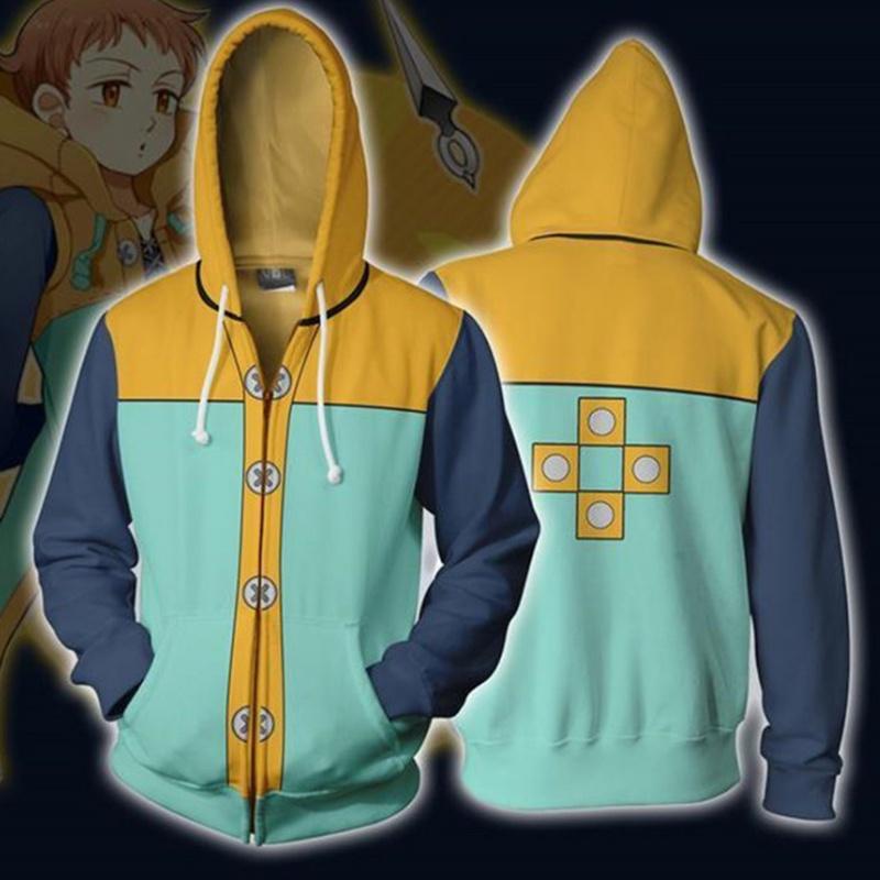 Sins Seven Deadly Grizzlys Sin Kingharlequin Hoodie Cosplay Jacket Sweatshirt
