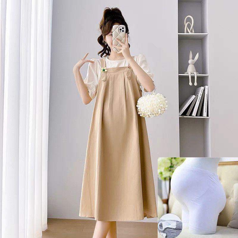 Stylish 2026 Summer Maternity Two-Piece Set: Camisole Top and Dress