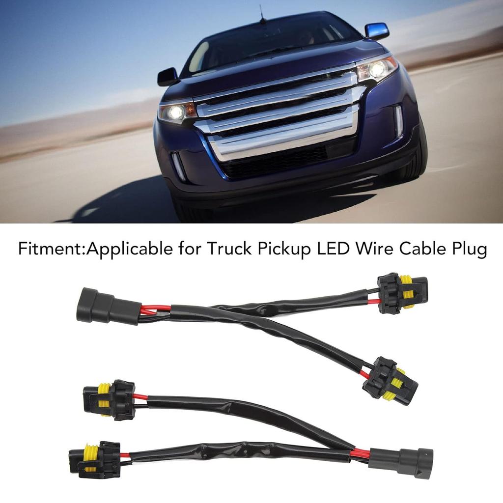 9005 9006 Male to Female Headlight Splitter Harness - Dual Output Wiring Adapter Kit for Truck LED Headlamp Retrofit