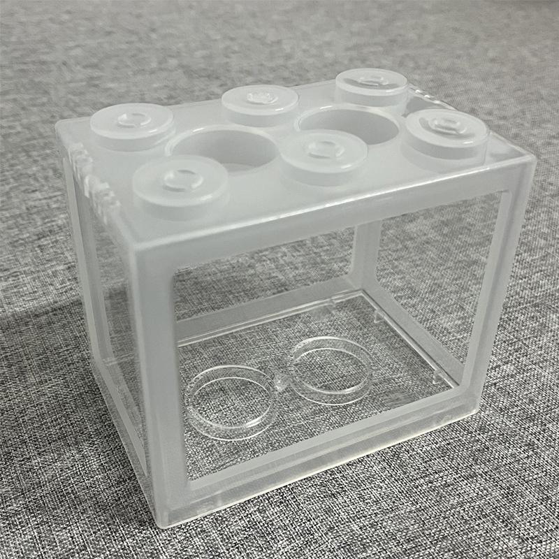 Kreatywne wielokolorowe składane klocki budowlane ekologiczne mini akwarium akwarium mały gad owad pudełko dla zwierząt krajobraz wodorosty