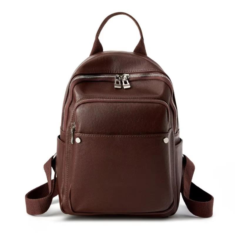2026 Neuer täglicher Rucksack aus echtem Leder für Damen, Mode, Damen-Reise-Umhängetasche, Kleine Ölwachs-Rindsleder-Rucksack