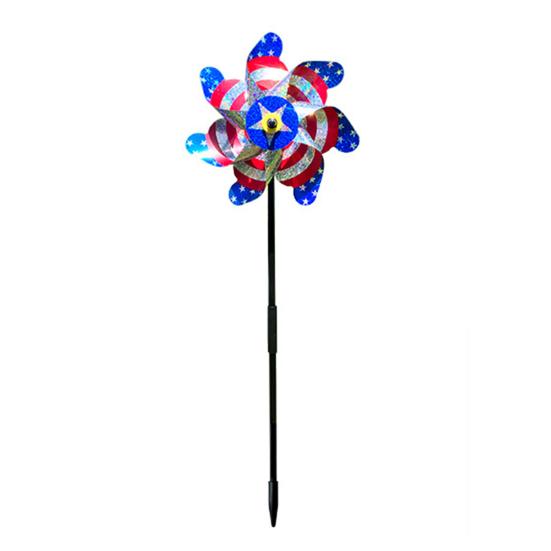 

Садовая ветряная мельница, дизайн американского флага, светоотражающая вертушка для ветра, украшение сада, патриотические вертушки, водонепроницаемая ветряная мельница для отпугивания птиц для независимости
