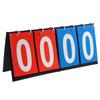 4-Digit Flip Scoreboard, PU Leather Portable Scoring Counter 6.3x14.2 Inch, Foldable Score Keeper for School, Tabletop Games and Daily Entertainment