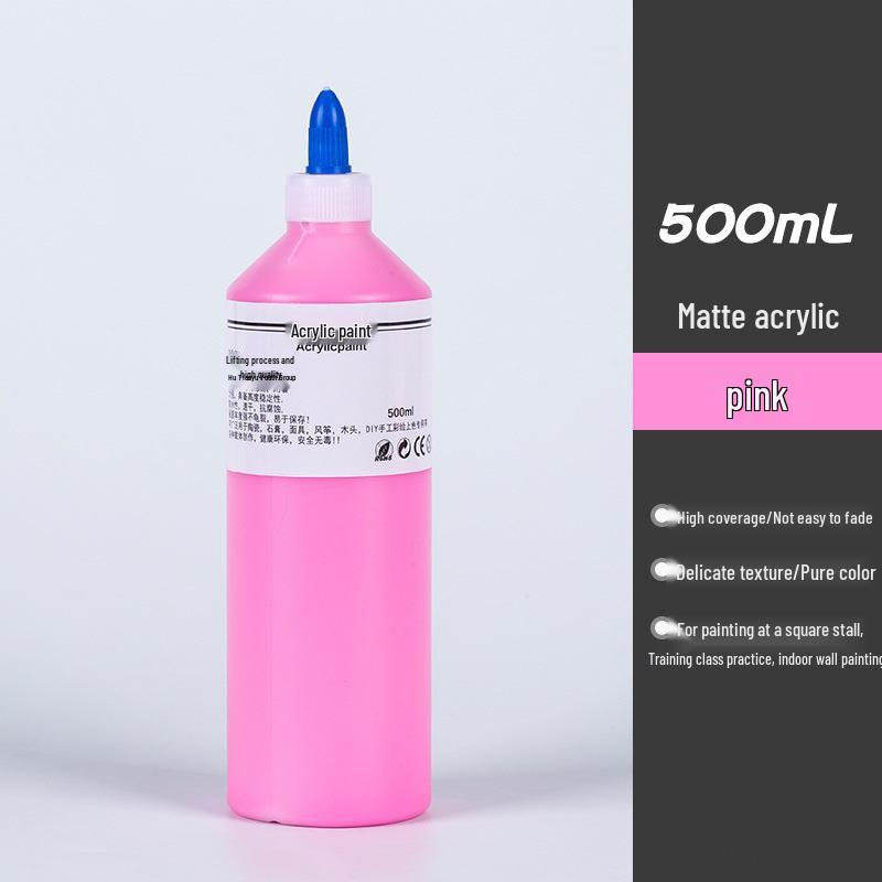 500ml Čtvercová láhev Akrylová barva pro dětské graffiti, Malování sádrových panenek a Omalovánky pro mateřskou školu