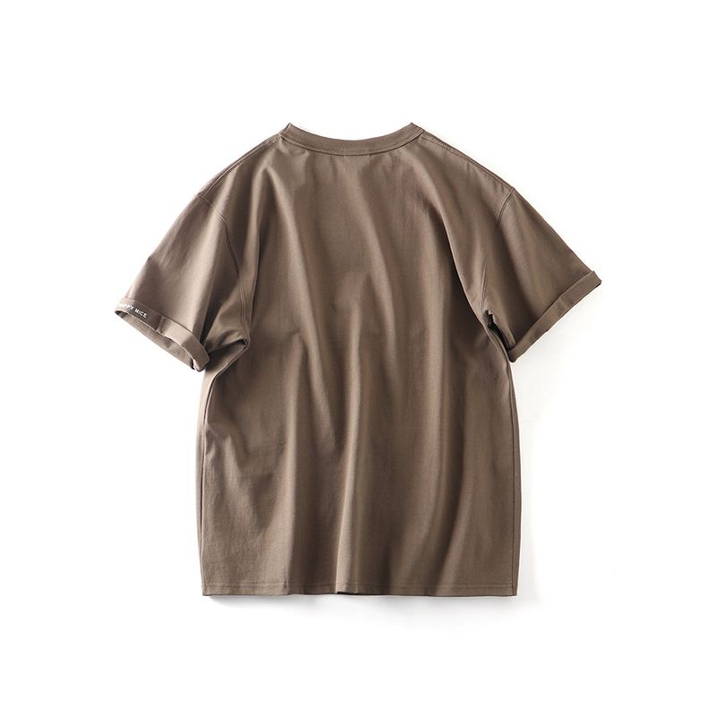 American Retro Heavy Weight Pure Cotton Short Sleeve T-Shirt Men 2024 New Arrival Trendy Base Shirt Export Export Cotton T-shirt