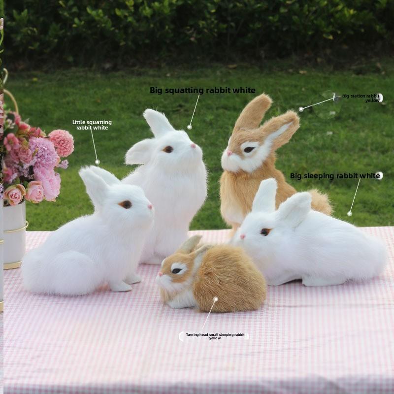 Farmhouse Plush Bunny Toy With Handcrafted Design For Home Decor And Photography Props