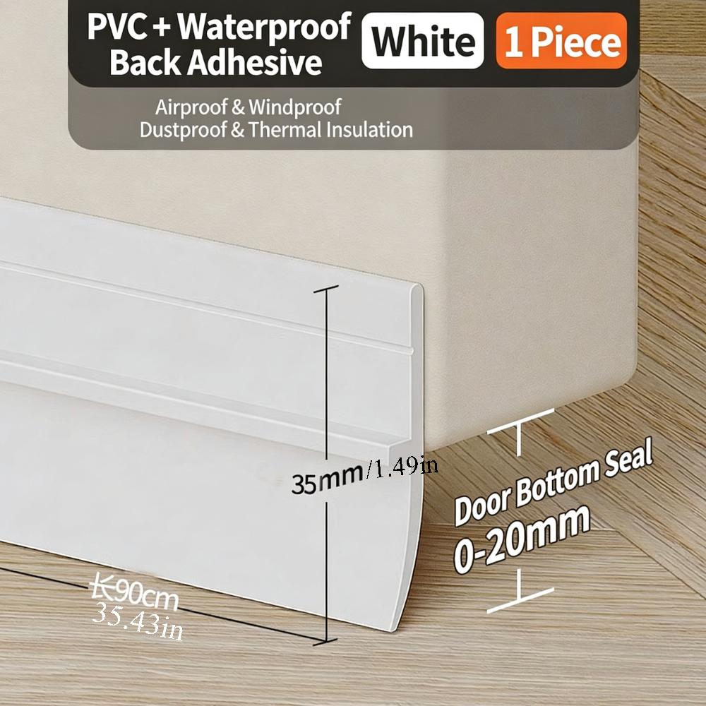 1pc Noise Reduction Door Draft Stopper Insect Prevention Self-adhesive Weather Stripping Home Door Bottom Sealing Strip