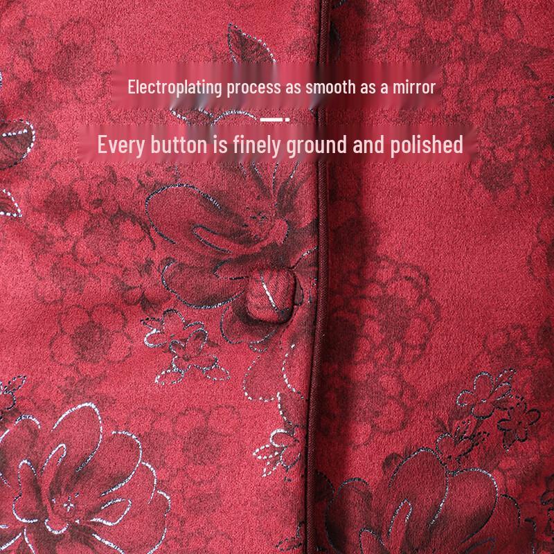 Women's Floral Padded Winter Jacket for Middle-Aged & Elderly