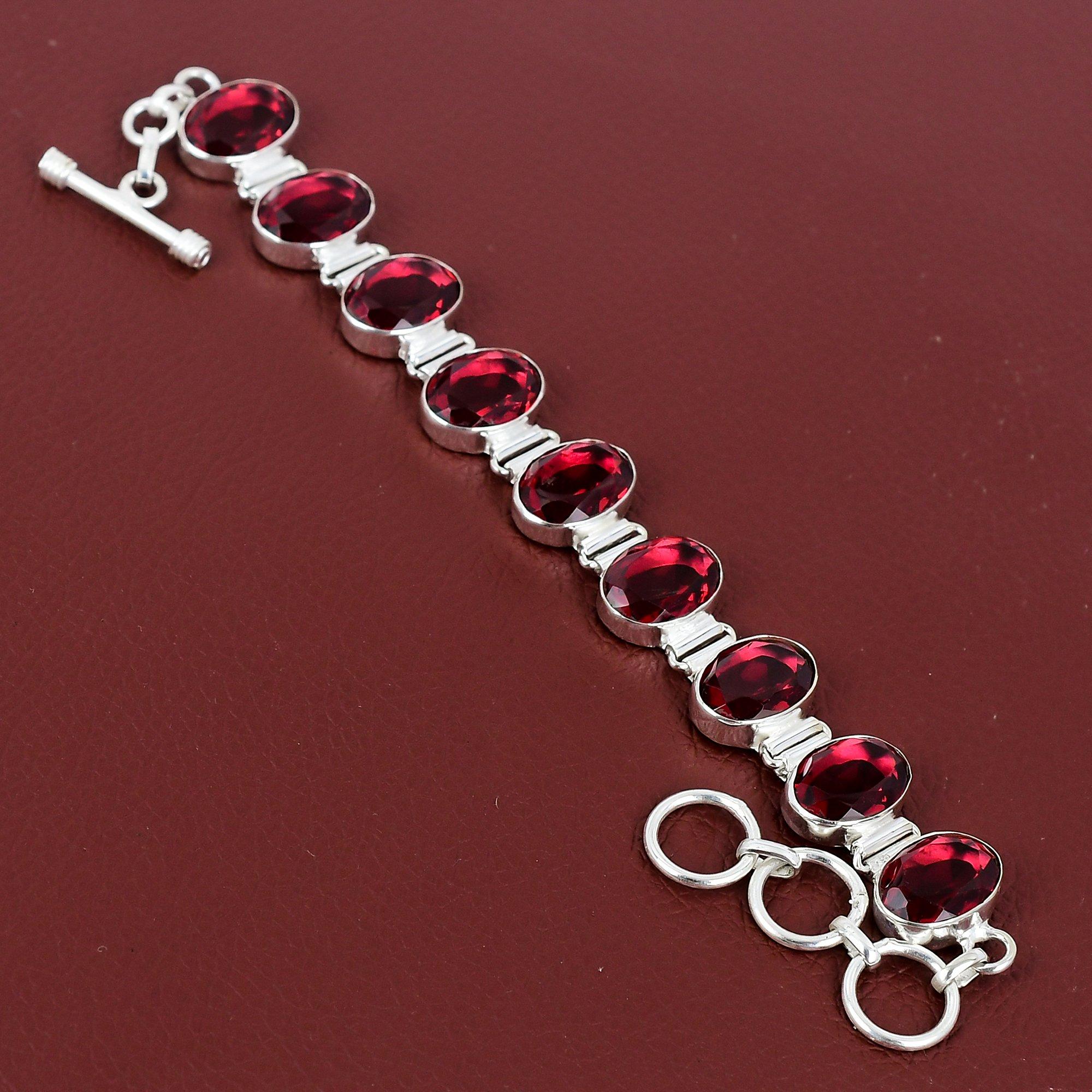 

Браслет с граненым розовым турмалином, ювелирные изделия ручной работы из драгоценных камней, браслет из стерлингового серебра 925 пробы, регулируемый браслет-цепочка, серебряные ювелирные изделия для подарков Adjustable