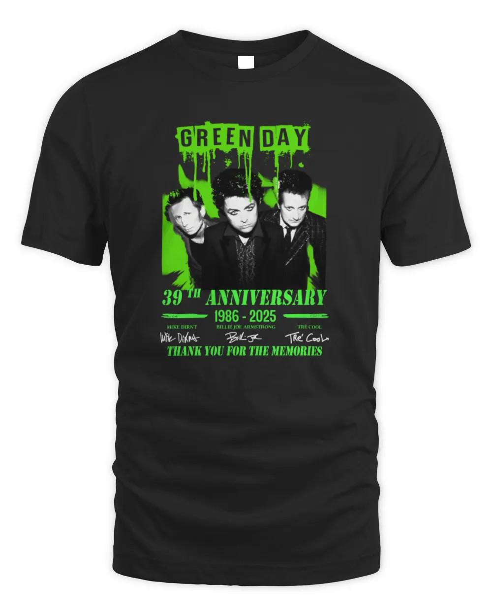 Green Day 39th Anniversary 1986-2025 Thank You For The Memories T-Shirt Unisex T-Shirt XXXL