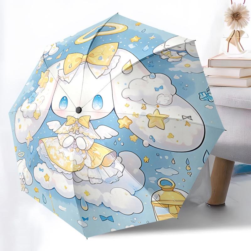 1pc Angelic Rabbit Umbrella: Automatic Opening/Closing, Foldable Design, Outdoor Use, Festive Gift for Fans & Travelers.A009