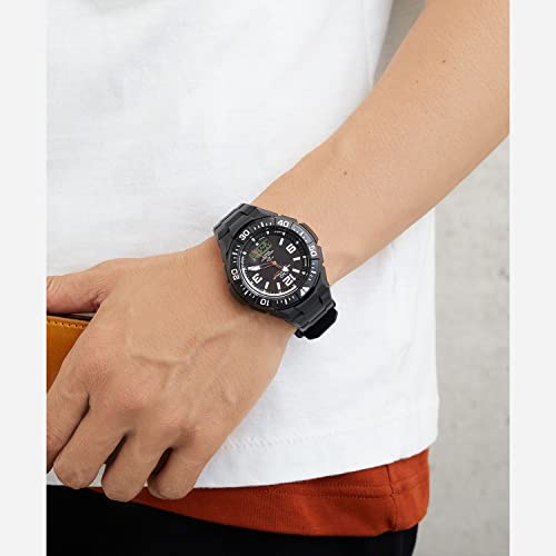 Citizen Q&Q MD06-305 Men's Analog Radio-Controlled Watch, Solar Powered, Waterproof, Date Display, Urethane Strap, Black