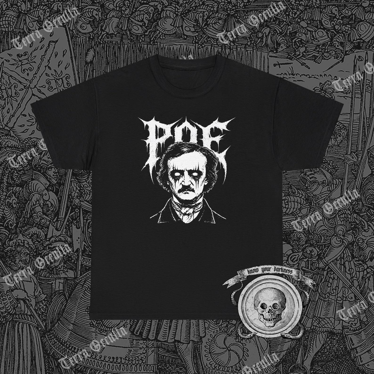 Black Metal Edgar Allan Poe Shirt, Gothic Literature, Macabre, Dark Romanticism 3XL