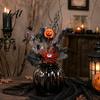 Twisted Dead Branches Centerpiece Halloween Artificial Branch Stem Glitter Black Fake Twig with Pumpkin Eyeball Multi-branch Bouquet Maple