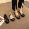 Fashion Shoes for Women 2025 Fashion Spring and Autumn Women's Flats Mixed Colors One Word Buckle Shallow Mouth Round Toe Shoes Women