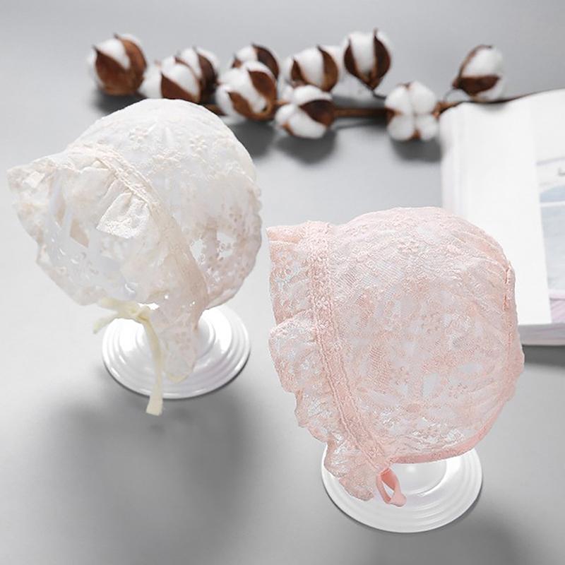 Cute Baby Girl Infant Soft Bonnet Cap Summer Lace Flower Newborn Baby Hat Princess Toddler Sun Hats Newborn Photography Props