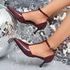 2025 New Slimming T-shaped Pumps Women Sexy Thick Heel Pointed Mid Heel Single Shoes Stain Summer Shallow Party Dress Shoe