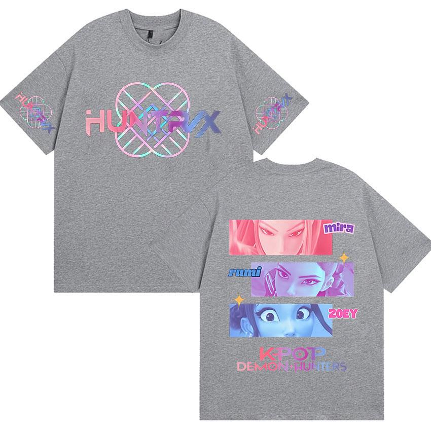 K-pop Demon Hunters Film 2025 Graphic T Shirts Men Women Fashion High Quality Cotton T-Shirt Vintage Oversized Short Sleeve Tees