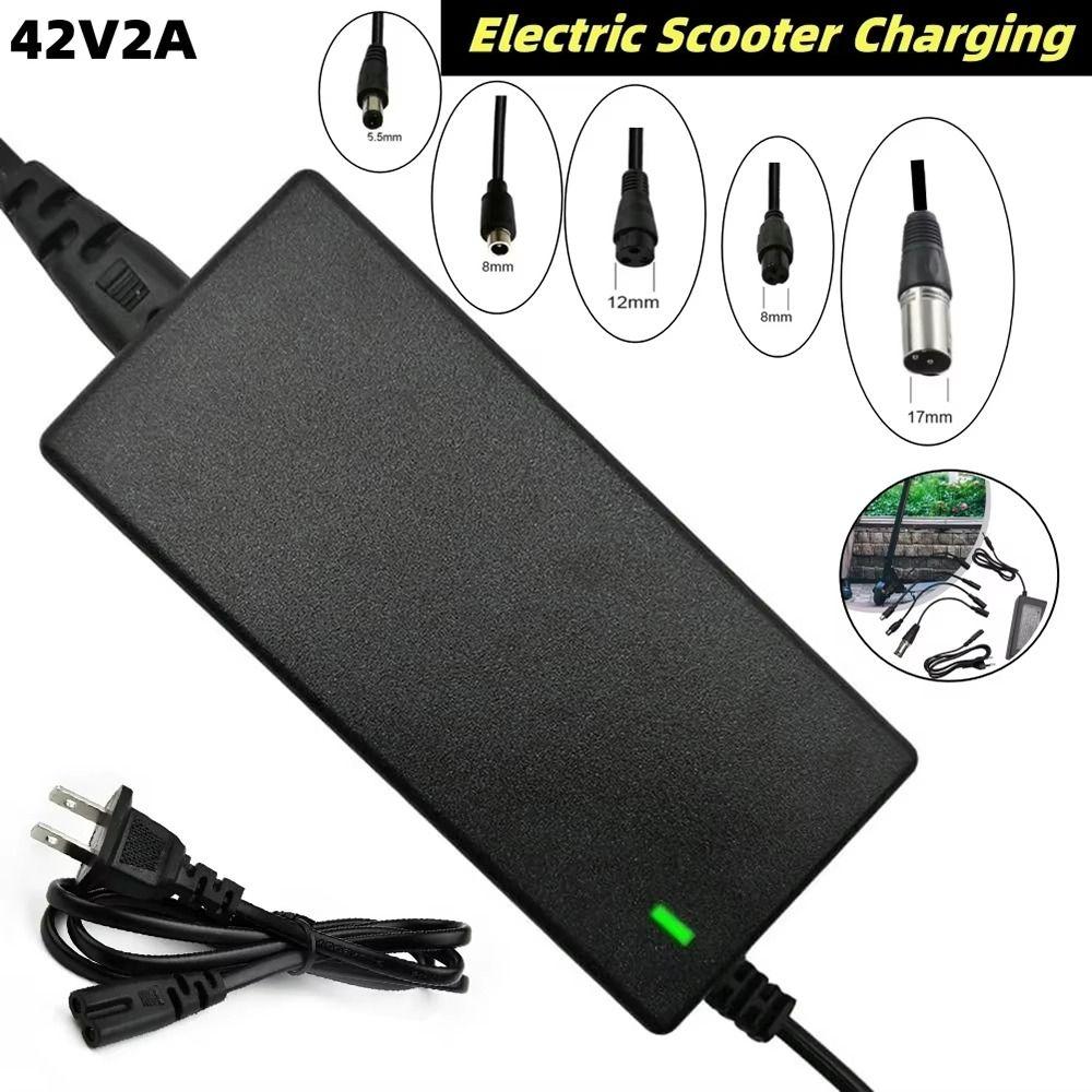 1Set US/EU/UK Plug Electric Scooter Power Adapter AC 100-240V DC 42V 2A Electric Scooter Accessories Black Charging Converter