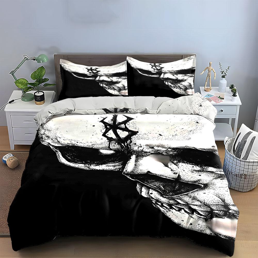Skull with crisscross pattern. Bedding sets Duvet cover sets Duvet covers Pillowcases(1 * Duvet Cover 2 * Pillowcases without duvet insert)
