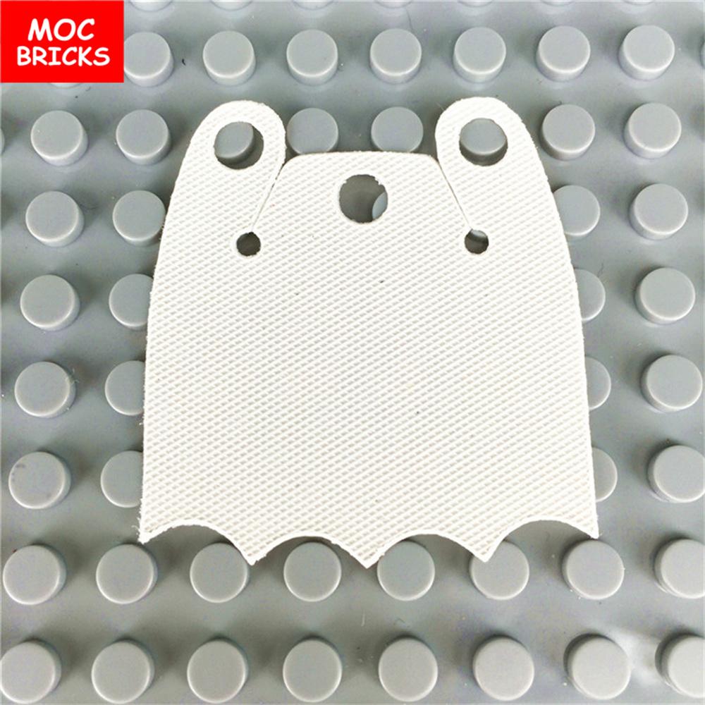 12 uds./lote Bloques MOC Casco Blanco Capa Barba Modelo 4cm Parte del Cuerpo de Figura Bloques de Construcción Educativos Pequeños Juguetes para Niños
