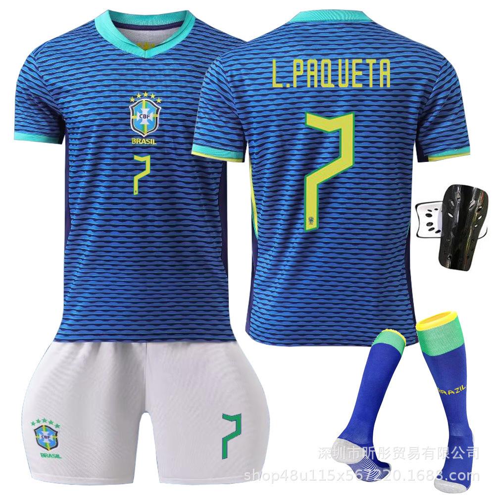 2024 Brazil Away Jersey Neymar Vinicius Adult Children Student Training Suit Men's and Women's Jerseys