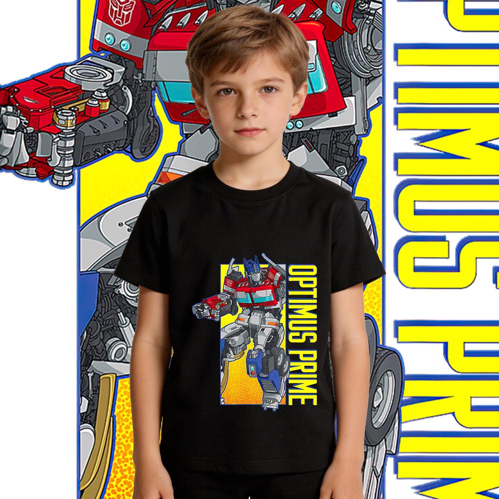

Transformers Optimus Prime Heroic Stance Print T Shirt Boys Girls Kids Casual Tee Top Soft Breathable 110
