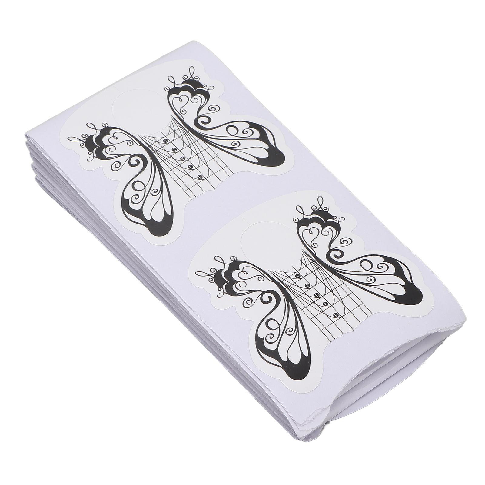 

100 шт. Формы для ногтей подкова бабочка квадрат наклейка-шаблон для акриловых ногтей