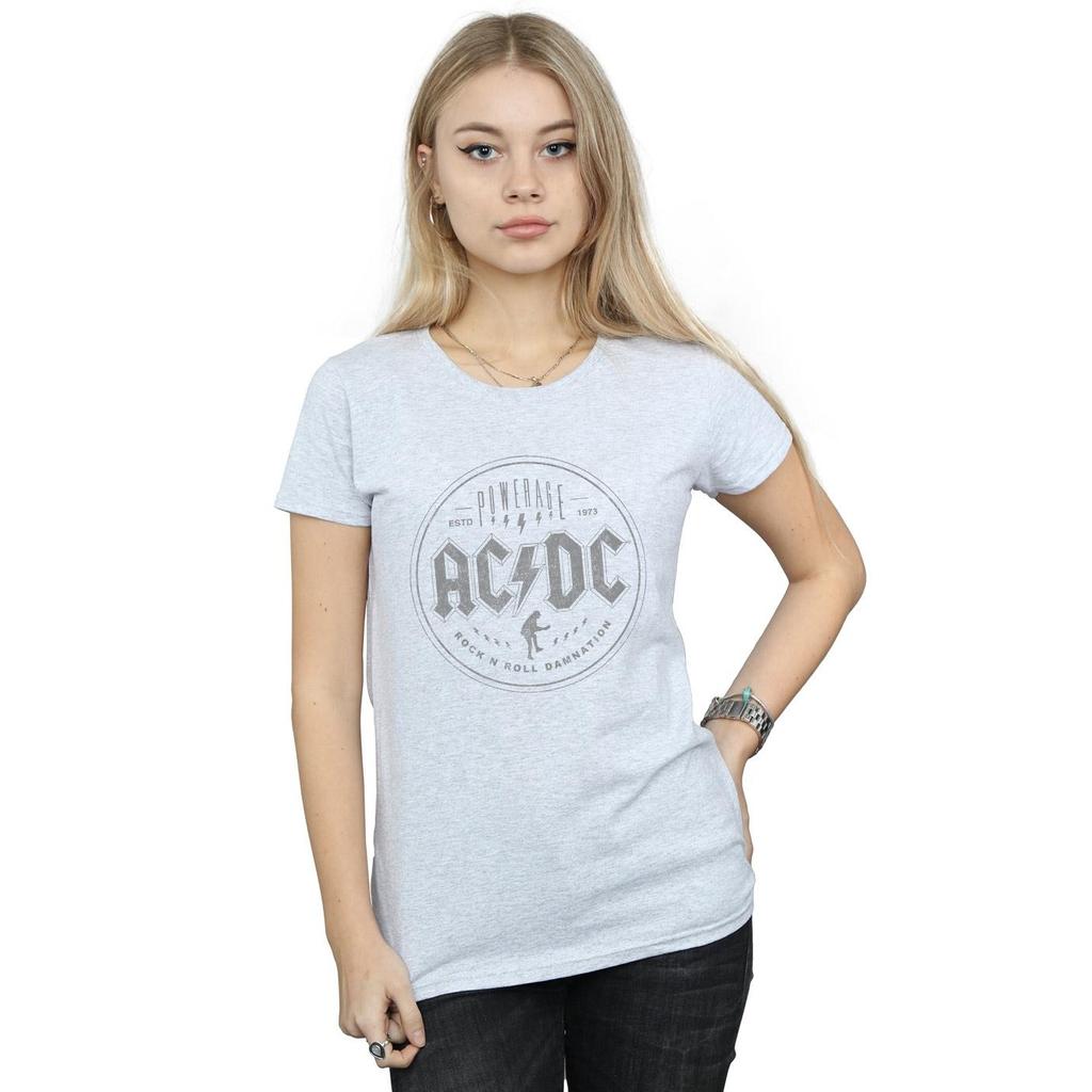 AC/DC Womens/Ladies Rock N Roll Damnation Black Cotton T-Shirt