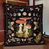 Cozy Mushroom & Butterfly Moon Phase Flannel Throw Blanket Soft, Warm, and Perfect for Couch or Bed - Ideal Gift for Friends