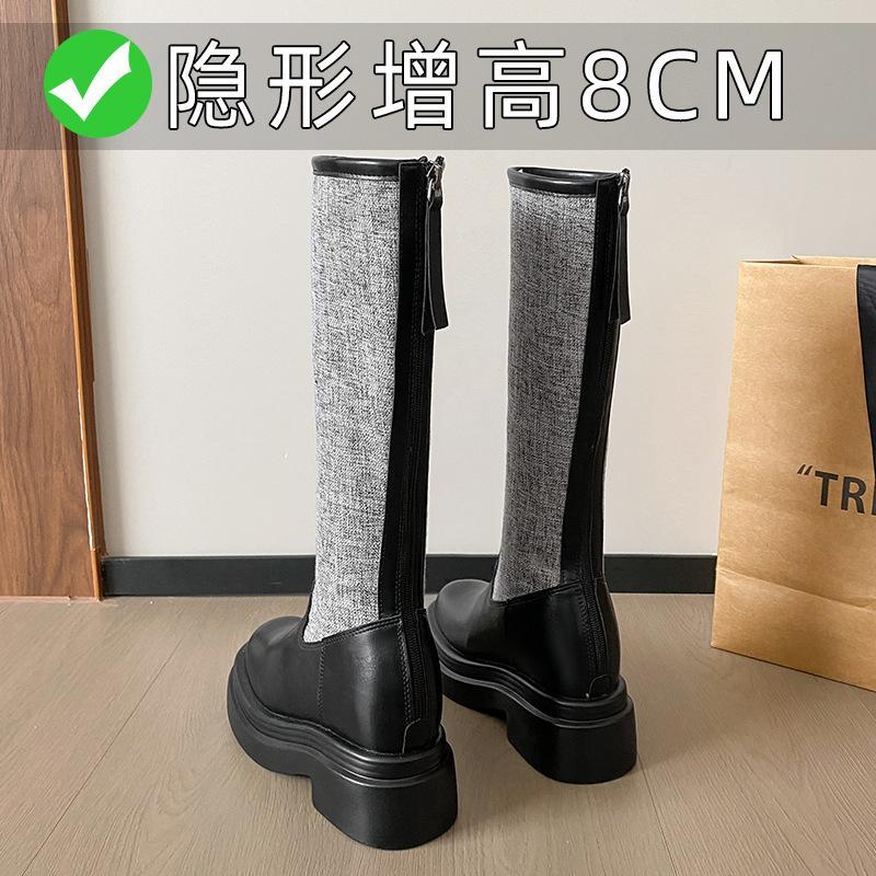 

Boots Women s new inner heightening thick-soled knight boots but knee small boots thick heel fashion boots 39