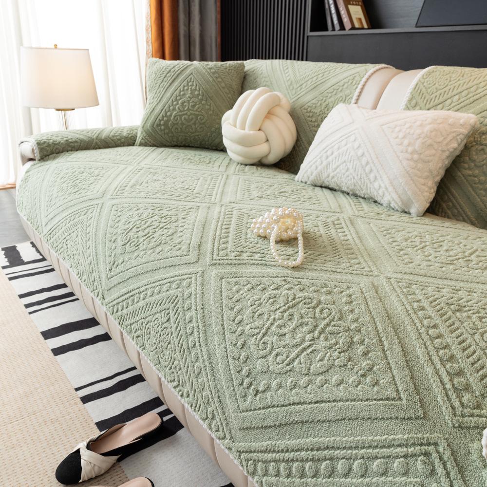 

Shu Cotton Lint Sofa Cushion Autumn And Winter Nordic Simple Modern Leather Sofa Cover Thickened Seat Cushion Winter Non-Slip Cover 70*70cm