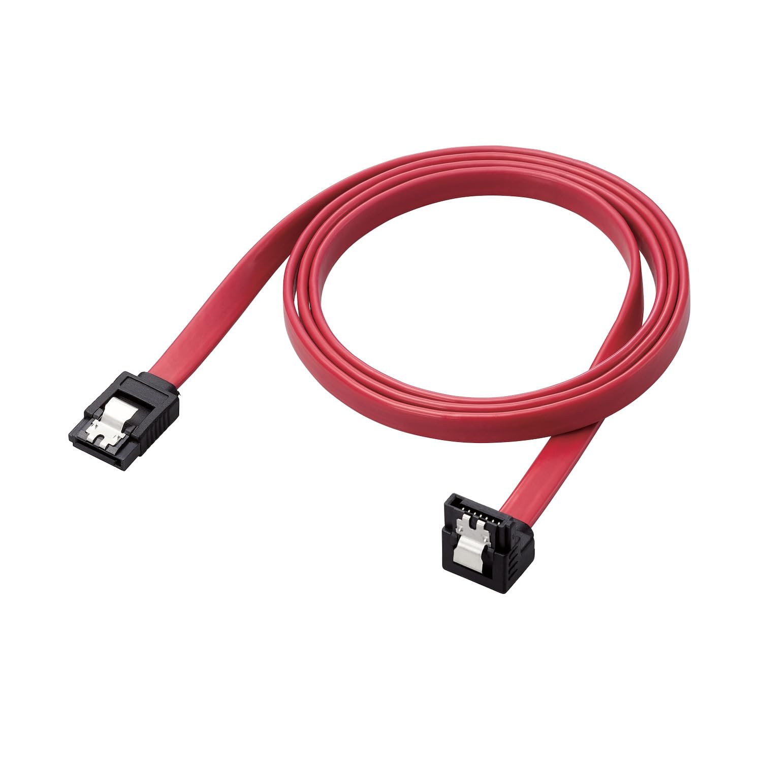 

ELECOM SATA Cable Upper L 1m Compatible with 6Gbps Flat cable suitable for wiring in narrow gaps Ideal for use in systems and equipment that will be червоний