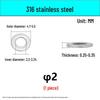Stainless Steel 304/316 Flat Washers, M1.6-M48 Standard Sizes