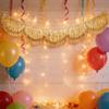 Scalloped Fringe Banners for Glittering Birthday Parties Glittering Decoration Photo Booth Backdrop PET Party Deck