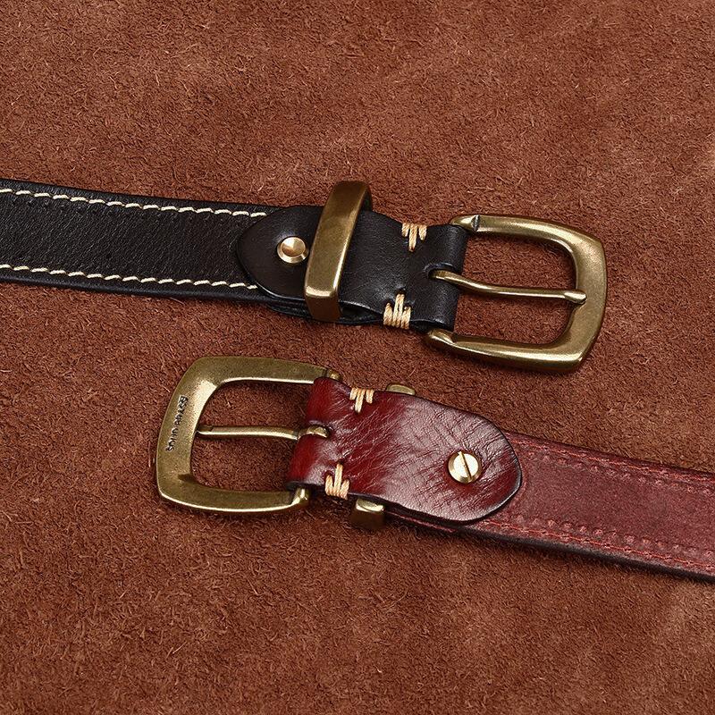 Pásek Pánská móda Trend Retro Snadné ladění První vrstva Hovězí kůže Kožená Spona Mládež Běžné džíny Pásek Pánské