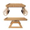 New Chinese Style Bamboo Folding Tray Anti Slip Tea Tray Sofa Armrest Table Space Saving Cheese Plate