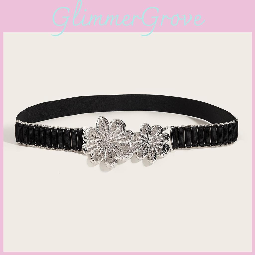 Metallic Ladies Waist Belt With Snap Button Closure For Dresses And Casual Wear