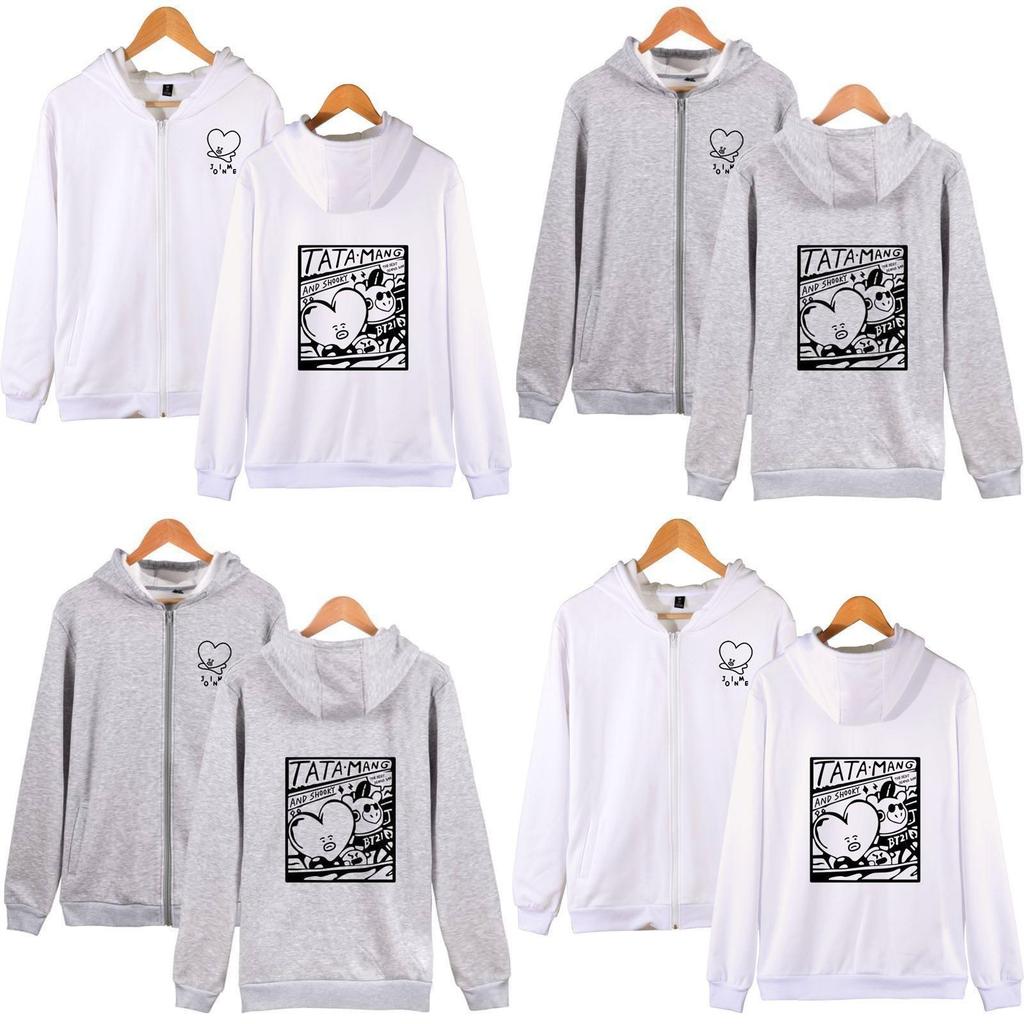 Sweatshirt Bts Reißverschluss Bt21 Bangtan Boys Tata Lässiges Sweatshirt Kpop Hoodie