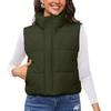 Women's Solid Color Fashionable Pocket Stand Up Collar Vest Jacket