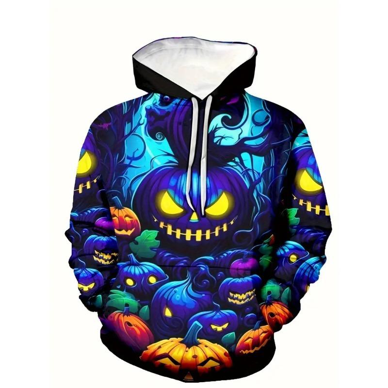 Spring And Autumn Fashion Men's Hoodie Holiday Party Role-playing Pumpkin 3D Print Hoodies Casual Boy Sweatshirt Women's Oversized Top Clothing