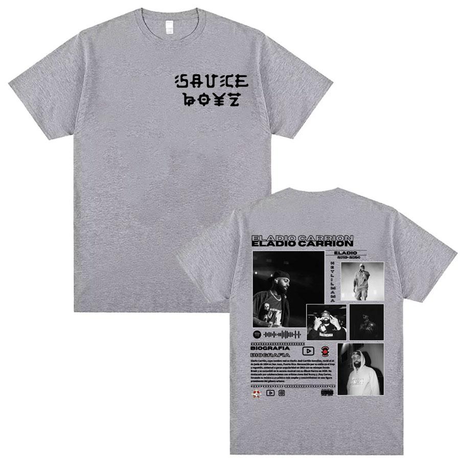 Rapper Eladio Carrion Album Cover T Shirts Men Womens Clothing Hip Hop Style Vintage T Shirt Casual Cotton High Quality Tshirt