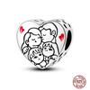 Charms Beads 925 Sterling Copper Pink Butterfly Luminous Firefly Chameleon Heart Charm Fit Original Bracelet DIY Holiday Zircon