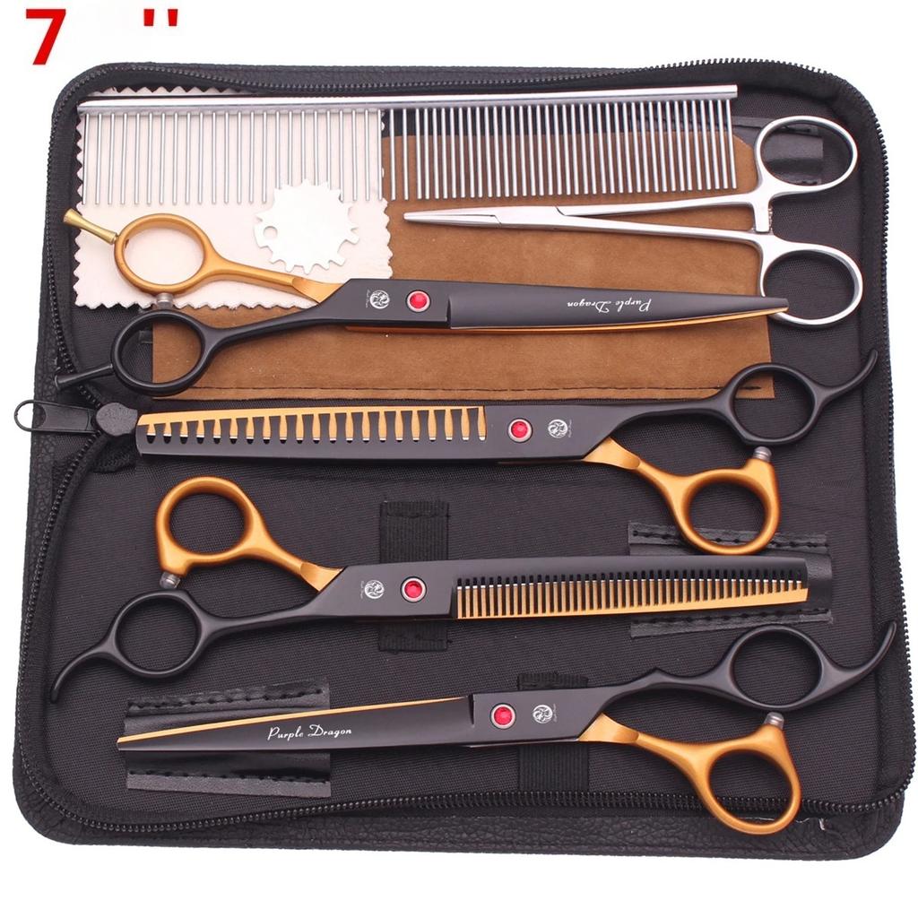 7.5'' מספריים מקצועיות לטיפוח חיות מחמד, מסרק דליל עצמות דג, מלקחיים hemostatic, יפן 440C, סט לכלב חתול Z3088