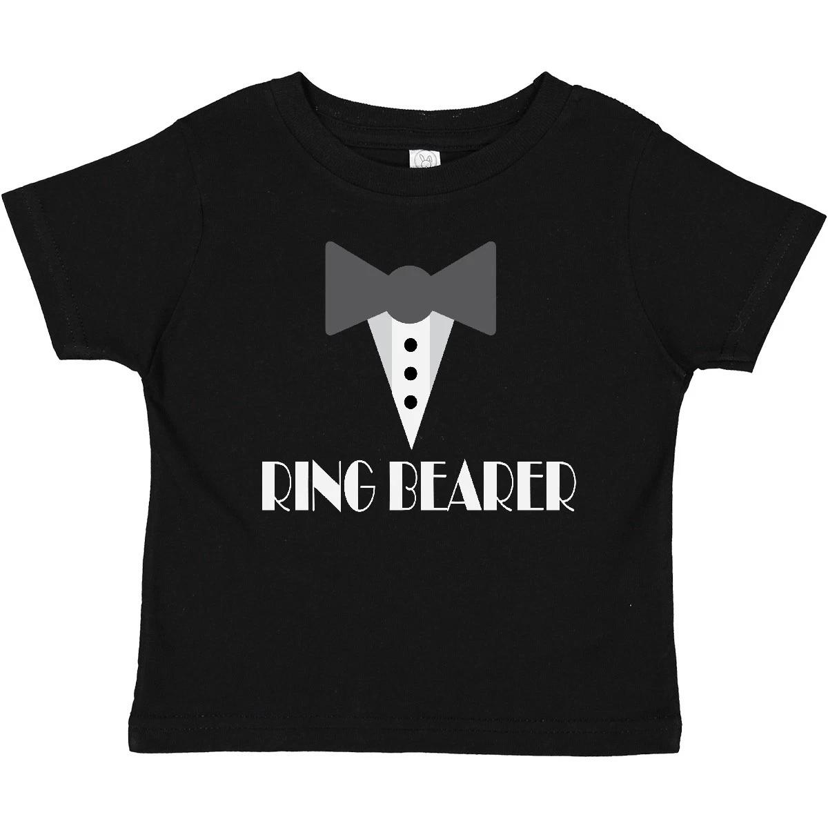Inktastic Ring Bearer Mock Tux Tuxedo Baby T-Shirt Ringbearer Wedding Party Bow 160