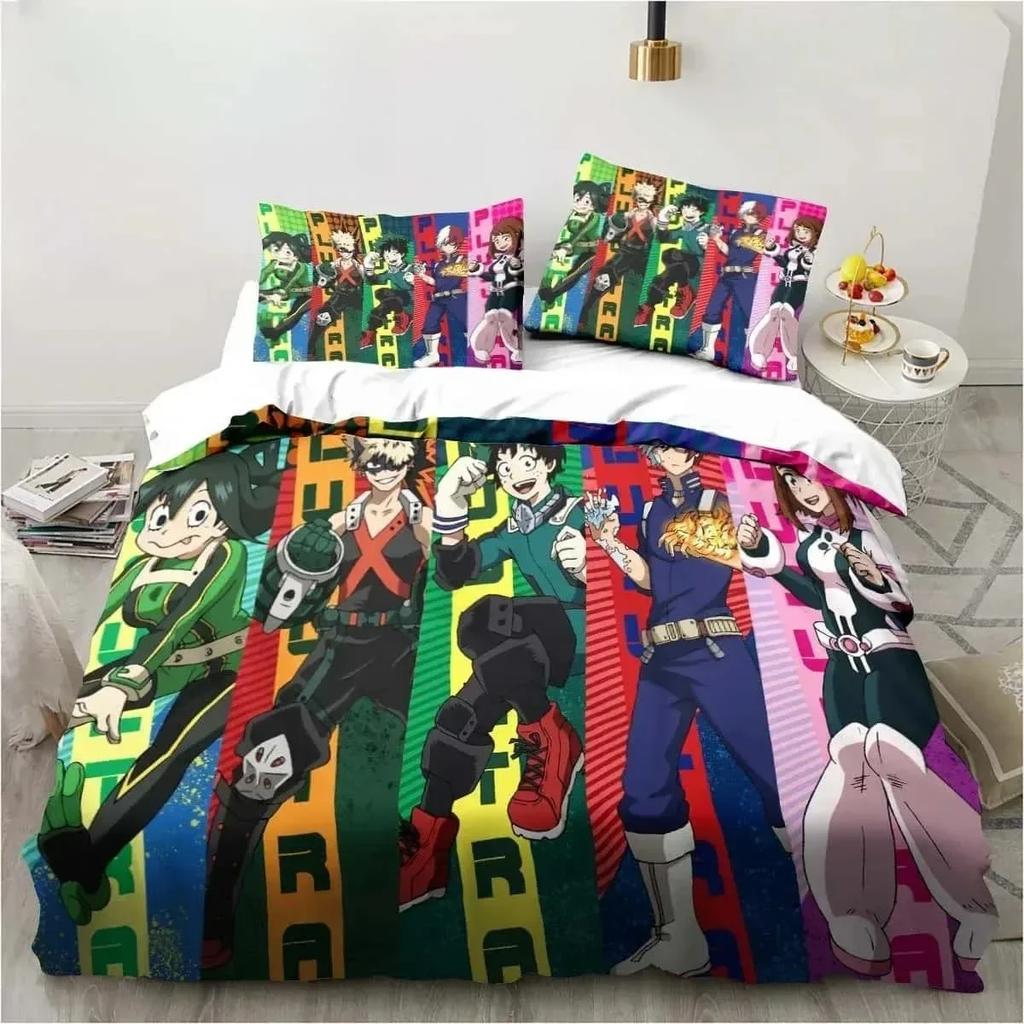 3D Print Bedding Gift Anime My Hero Academia Bedding Set Single Twin Full Queen King Size Bed Set Adult Kid Bedroom Home Textile