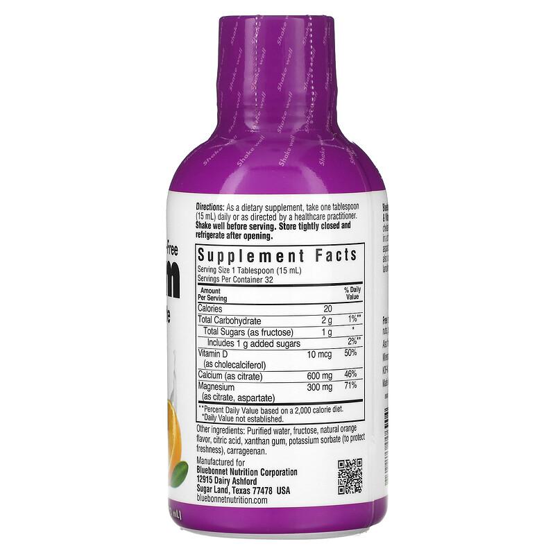 Liquid Calcium Magnesium Citrate & Vitamin D3, Orange , 16 Fl Oz (473 Ml)