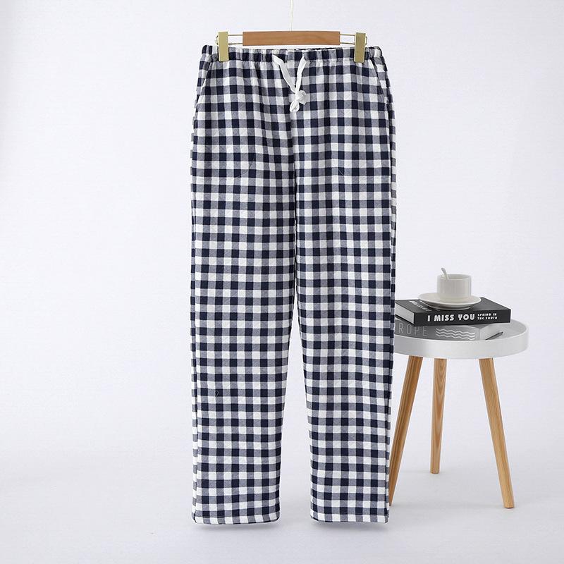 Autumn and winter, home pants couple, plaid trousers, men's pajama pants padded cotton thermal casual loose women's trousers