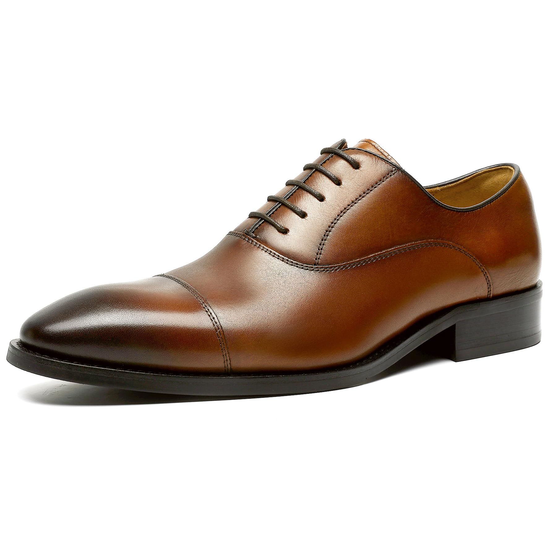 [Foxsense] Men s Business Shoes, Leather Dress Shoes, Genuine Leather, Straight Tip, Men s Shoes, Oxford Style, Lightweight, Waterproof, Premium Leath