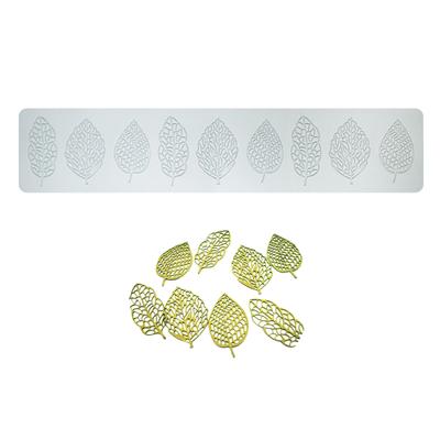 Molde de silicone para fondant, molde de chocolate para bolo, forma de folha, ferramenta de decoração de bolo